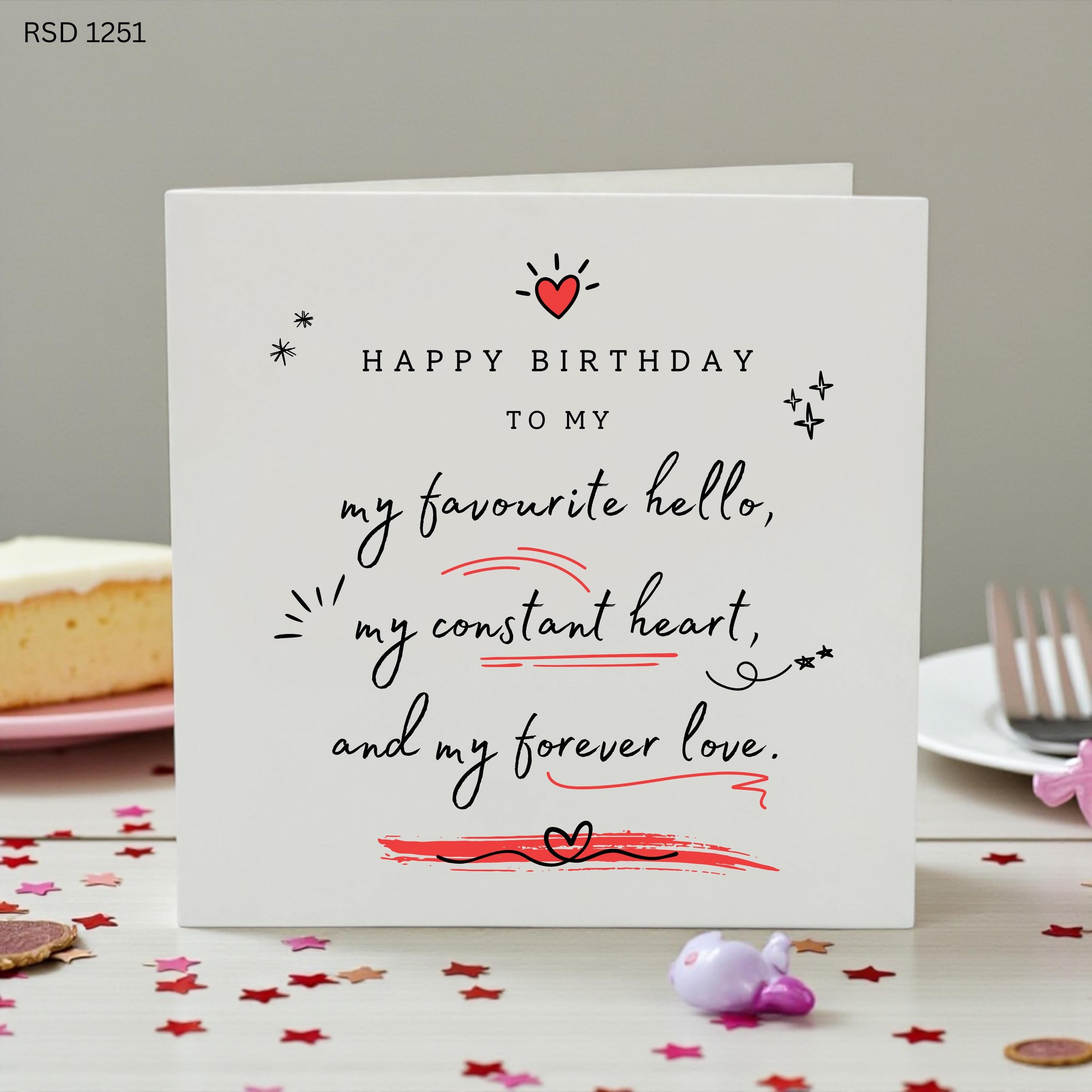 Personalised Romantic Birthday Card for Partner, Husband Birthday Card, Wife Birthday Card, Love Birthday Card, Soulmate Greeting Card