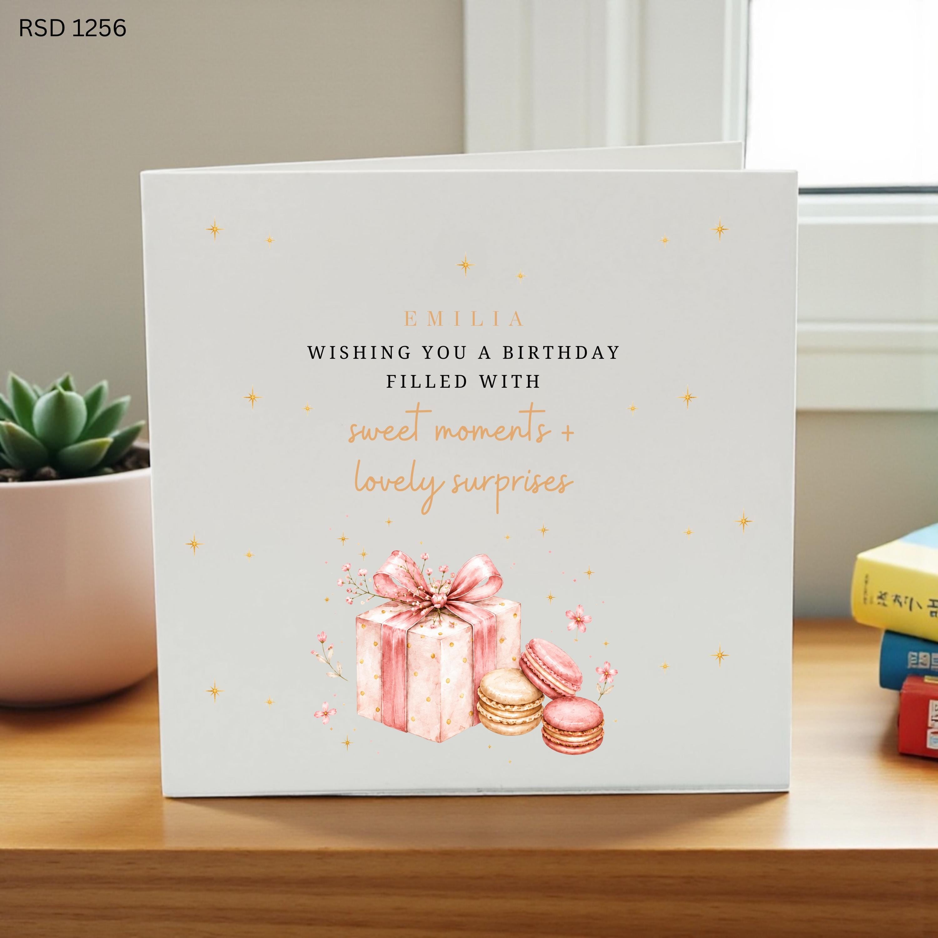 Personalised Birthday Card for Her, Custom Name Birthday Card, Elegant Birthday Wishes Card, Gift Box Birthday , Special Birthday Greeting