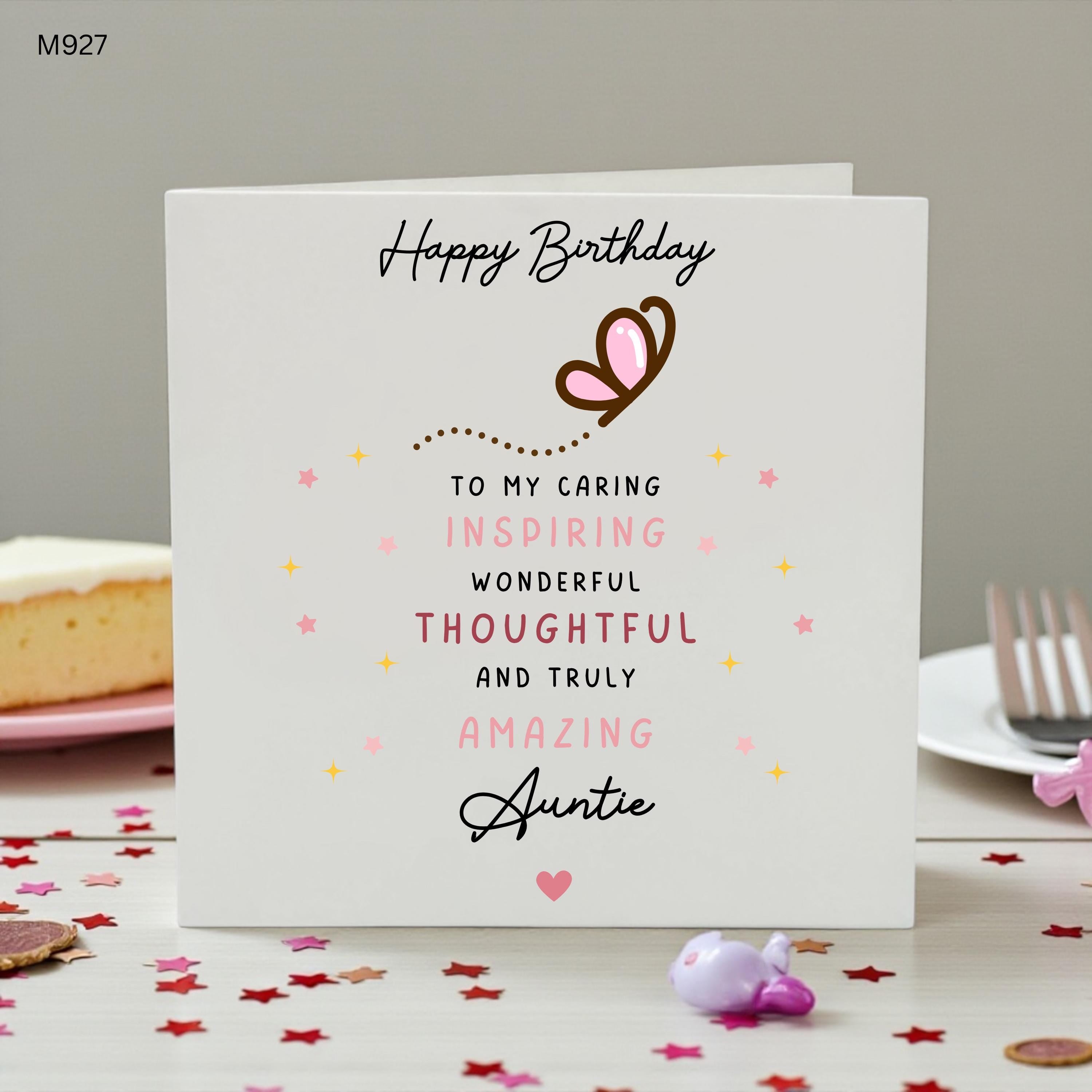 Auntie Birthday Card From Niece Nephew, Special Aunt Birthday Card, Thoughtful Auntie Card, Personalised Birthday Card For Aunt, Butterfly