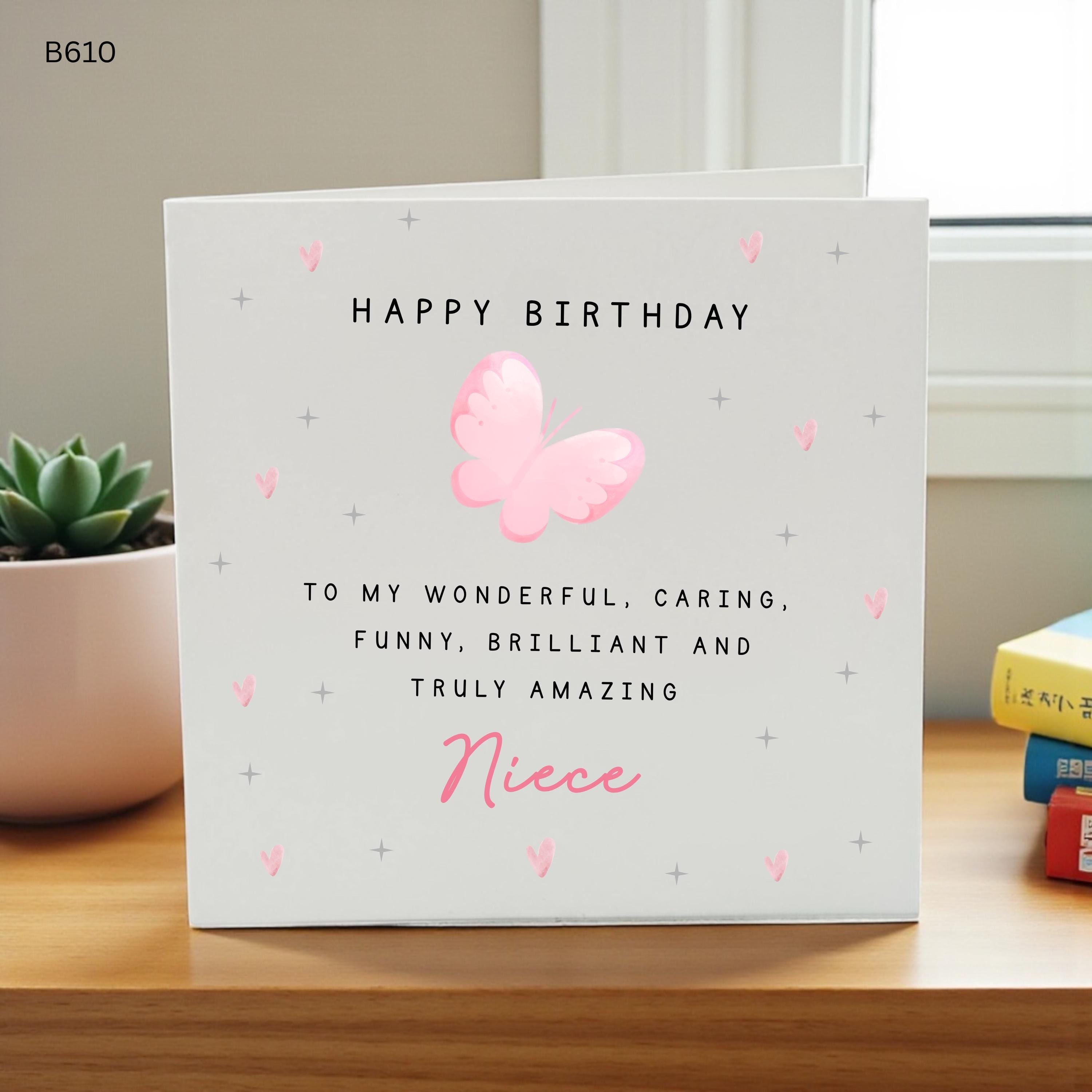 Birthday Card For Niece, Special Niece Birthday Card, Beautiful Niece Card, Butterfly Birthday Card, Niece Birthday Gift, Thoughtful Niece