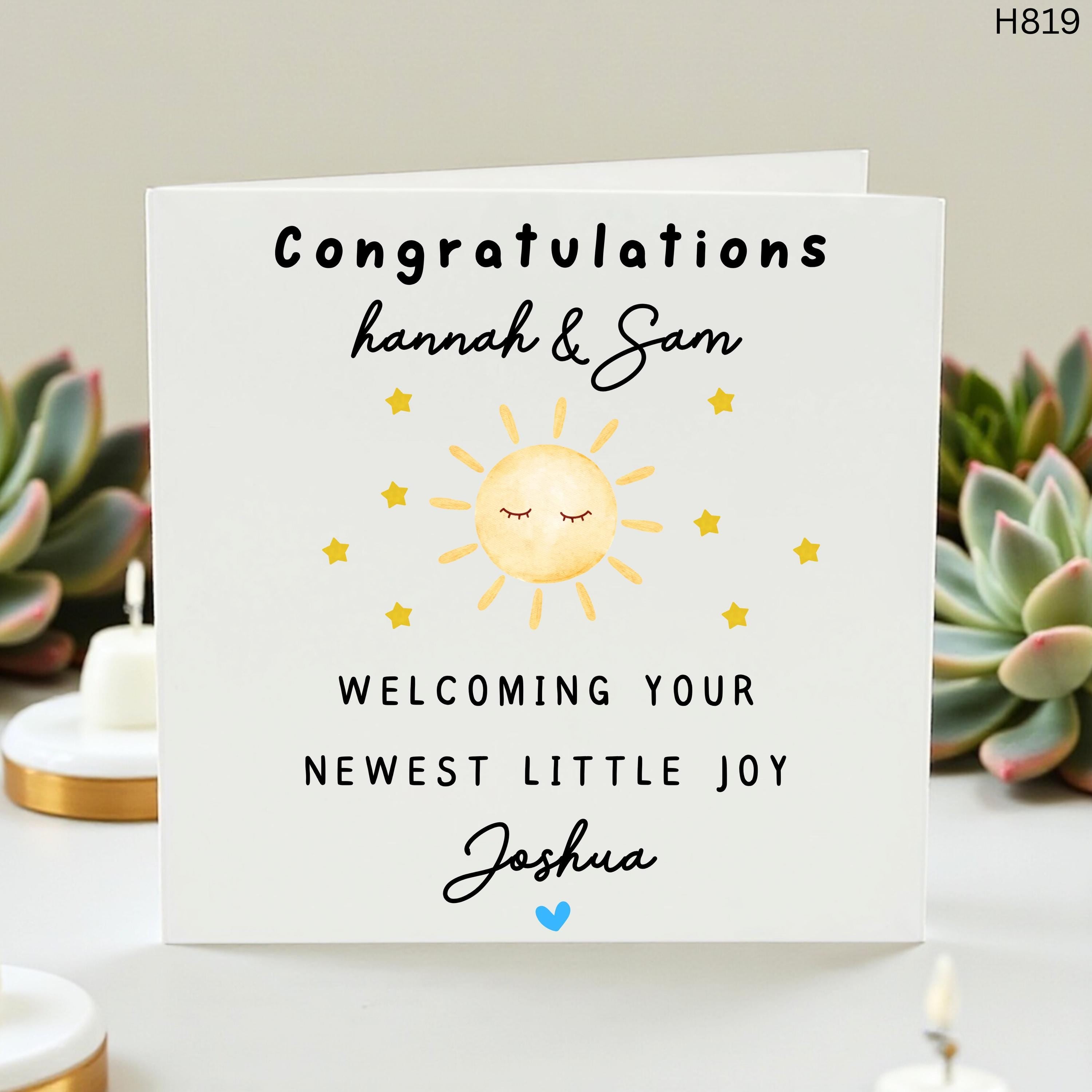 Personalised New Baby Card, Congratulations New Parents Card, Baby Boy Girl Welcome Card, New Arrival Card, Baby Shower Keepsake Gift
