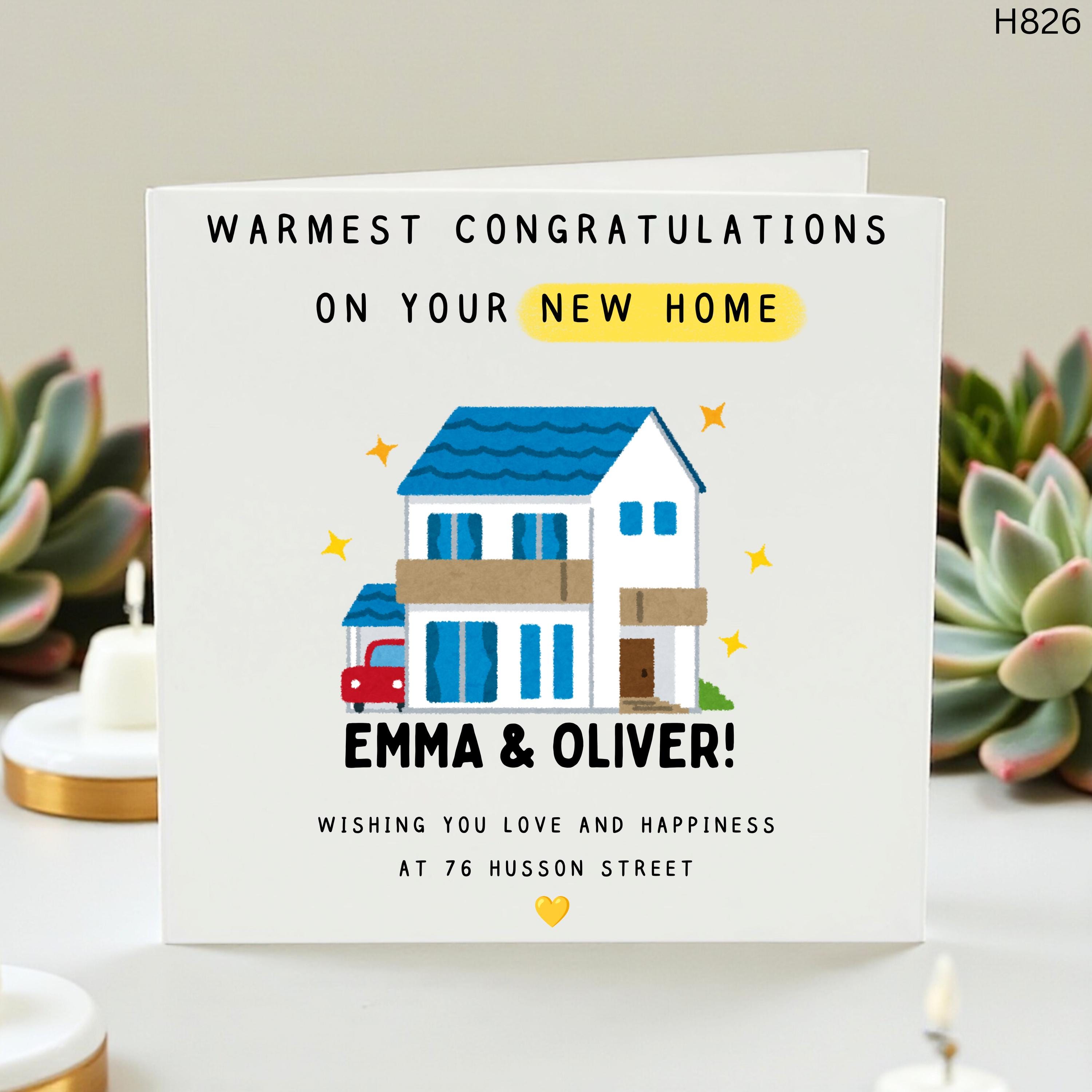 Personalised New Home Card, New House Congratulations Card, Housewarming Card For Couple, First Home Card, Moving Home Gift Card