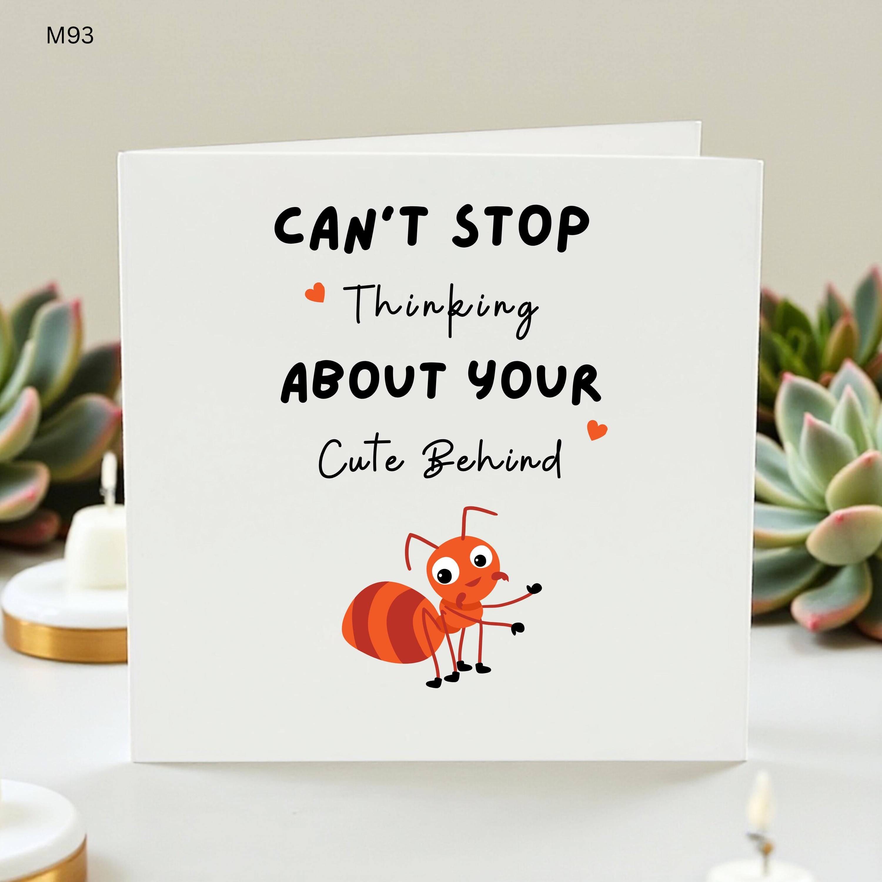 Funny Love Card For Him, Cheeky Cute Behind Card , Anniversary Card For Husband, Boyfriend Romantic Card