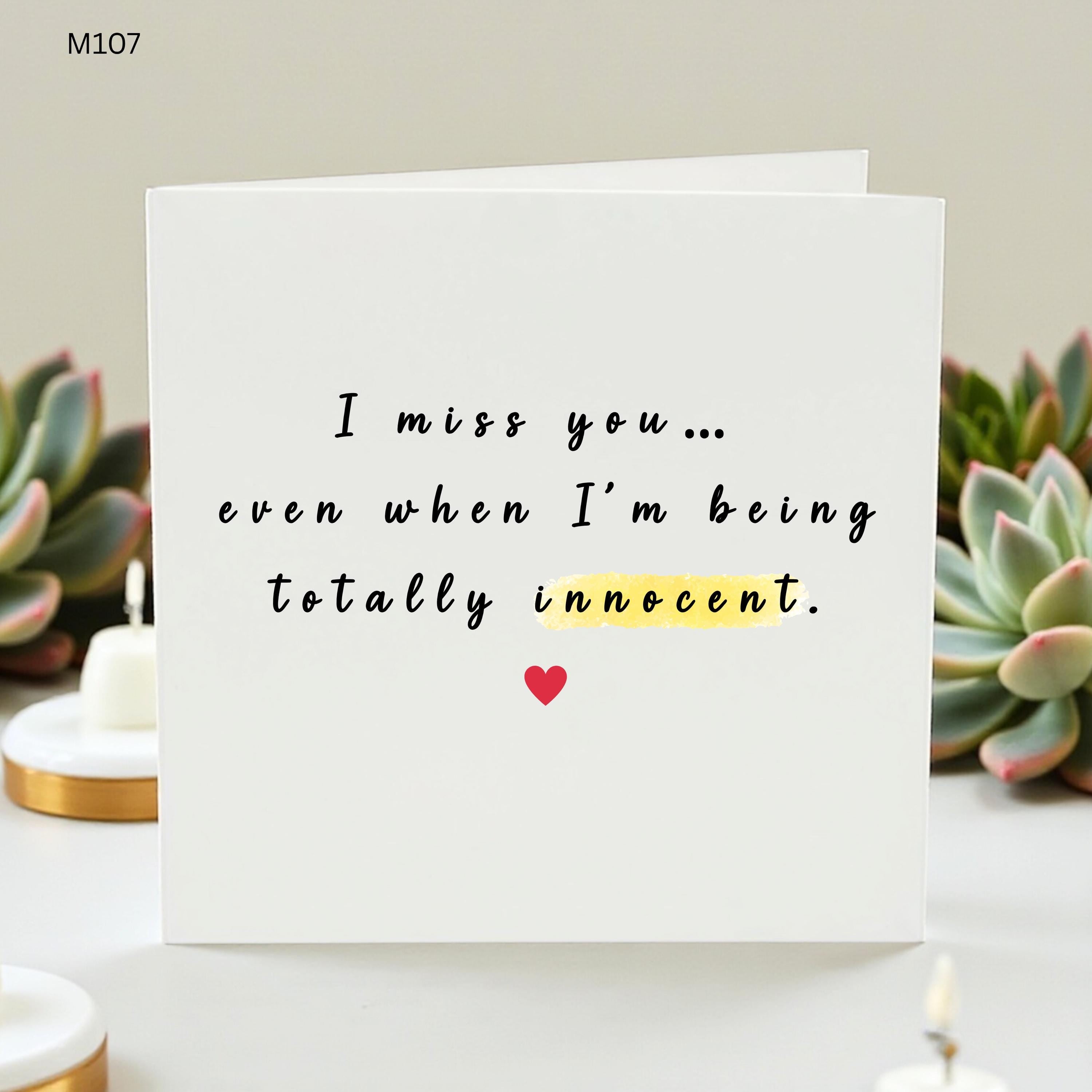 Funny Miss You Card, Cheeky Love Card For Him Her, Thinking Of You Card, Long Distance Relationship Card, Flirty Romantic Card
