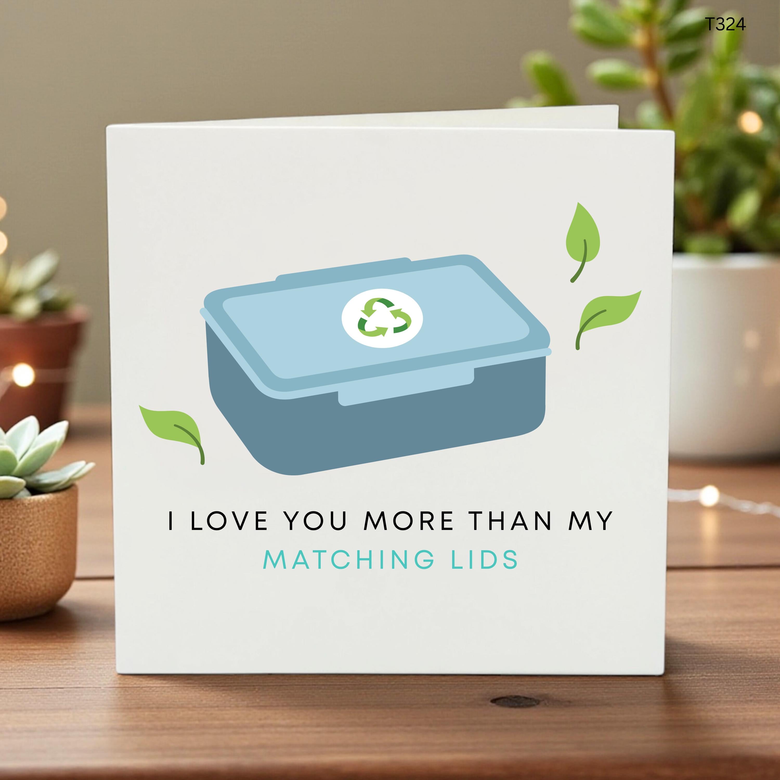 Funny Love Card for Husband Wife Boyfriend Girlfriend, Matching Lids Pun Card, Quirky Anniversary Valentine Card for Partner