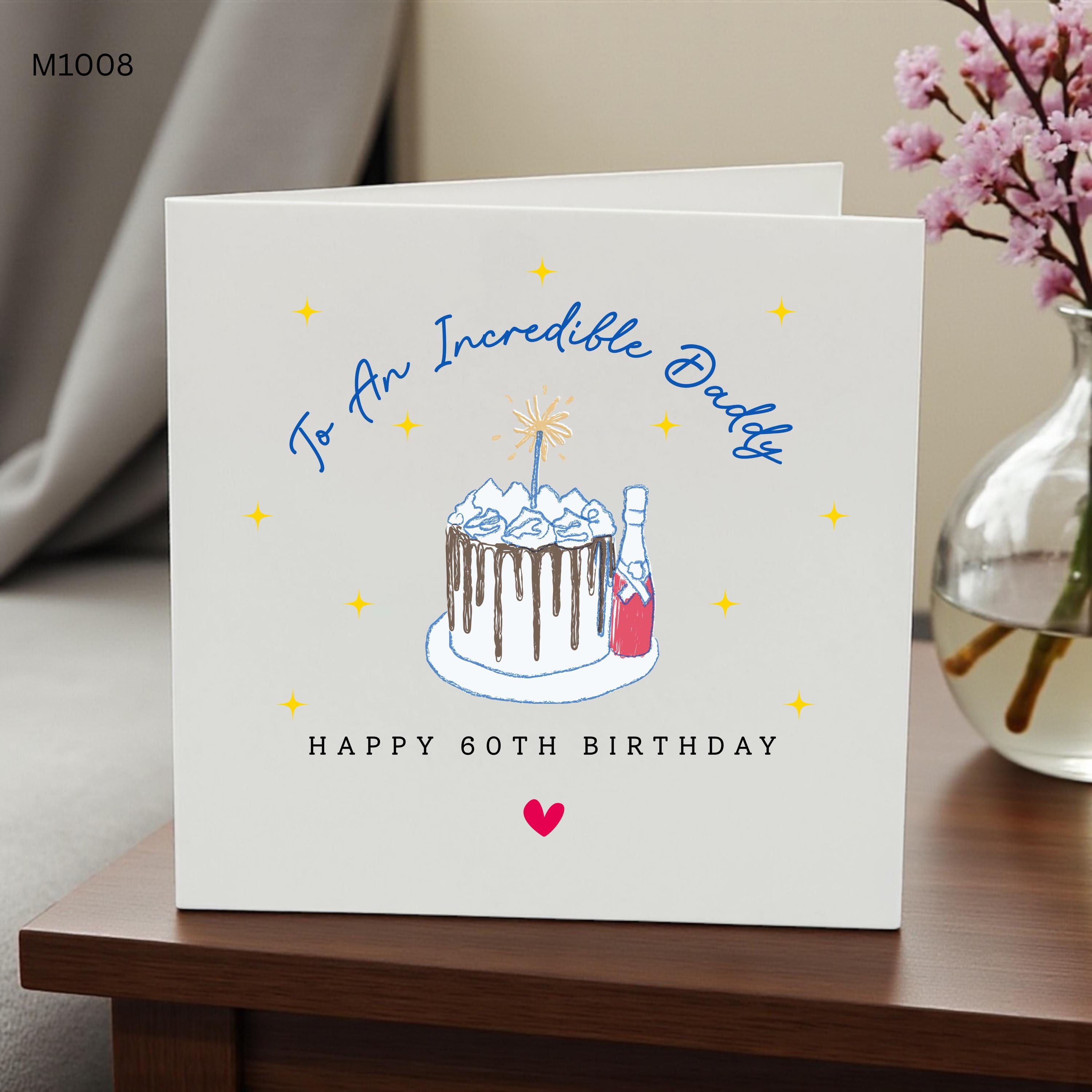 60th Birthday Card for Dad, Happy 60th Birthday Daddy Card, Milestone Birthday Card for Father, Sixtieth Birthday Celebration Card