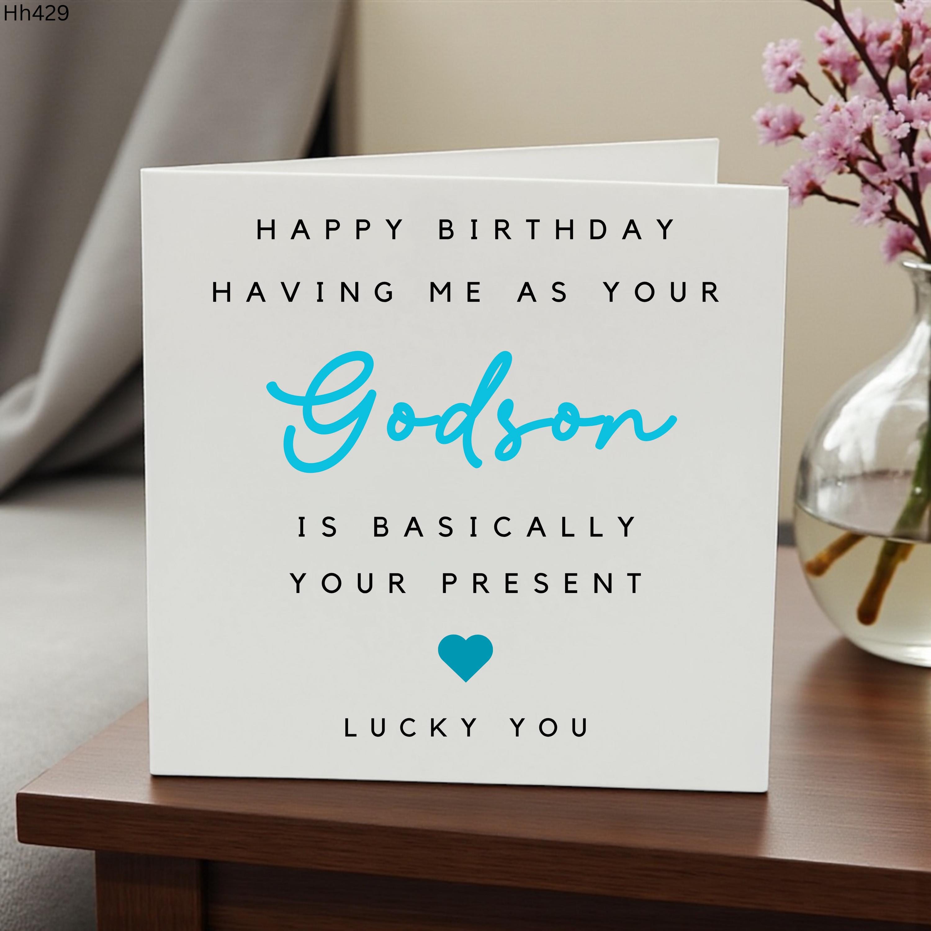 Funny Birthday Card for Godson, Happy Birthday Godson Card, Godson Birthday Gift, Lucky You Have Me Card, Humorous Birthday Card, Godchild
