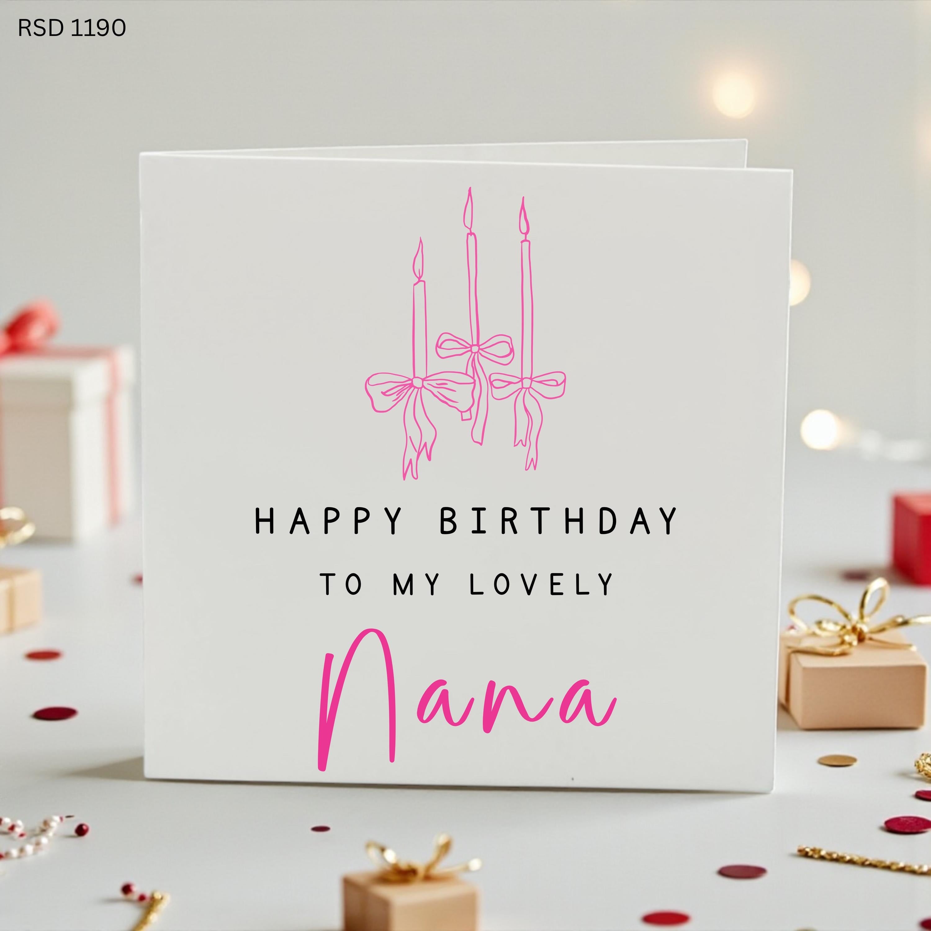 Personalised Nana Birthday Card, Happy Birthday Nana Card, Custom Grandmother Birthday Card, Lovely Nana Card, Grandma Birthday Card,
