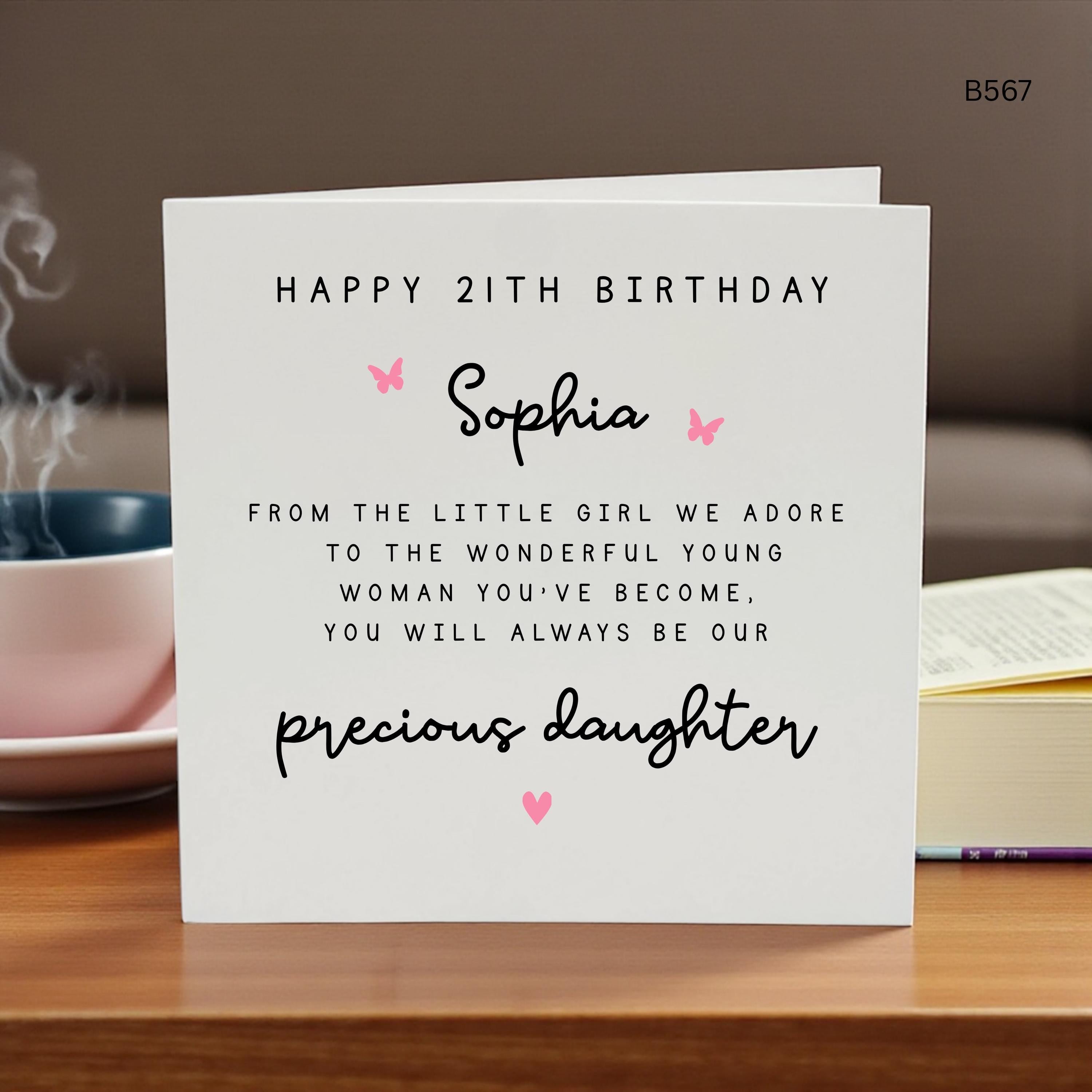 21st Birthday Daughter Card, Personalised Daughter 21st Birthday Card, Special Daughter Birthday Card, Custom Name 21st Birthday Gift,