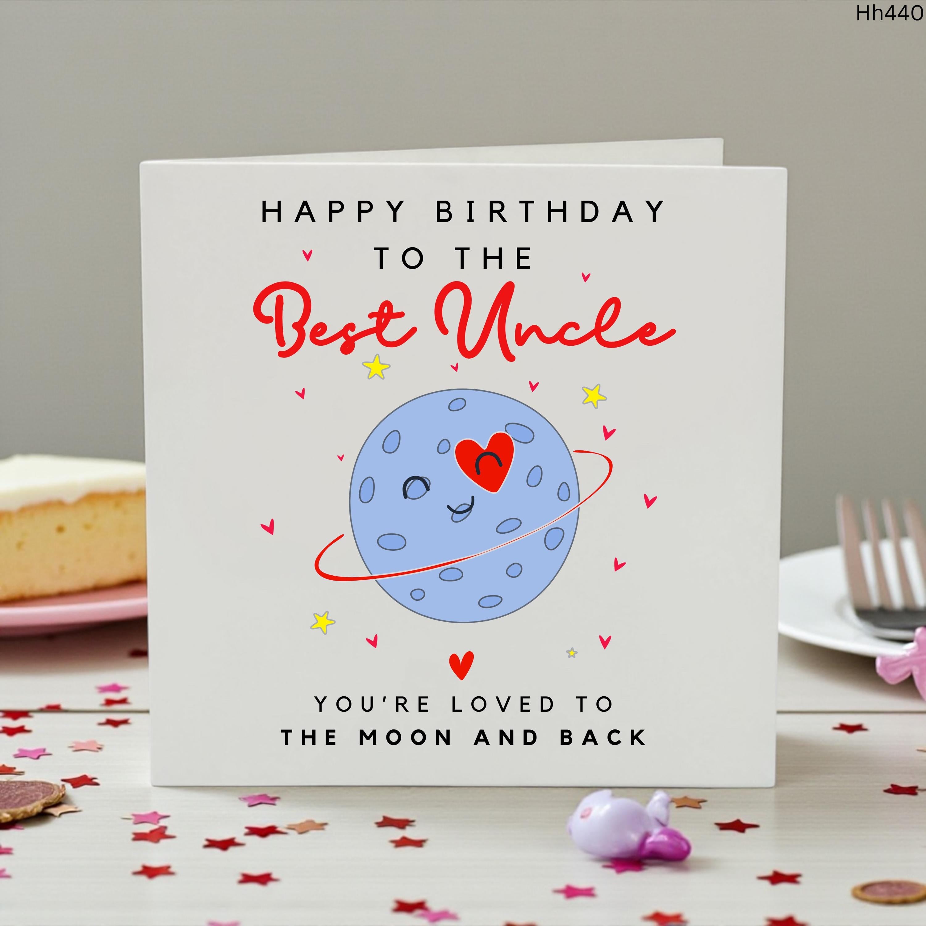 Best Uncle Birthday Card, Uncle Birthday Gift Card, Funny Uncle Card, Special Uncle Birthday, Moon And Back Card, Cute Uncle Birthday,