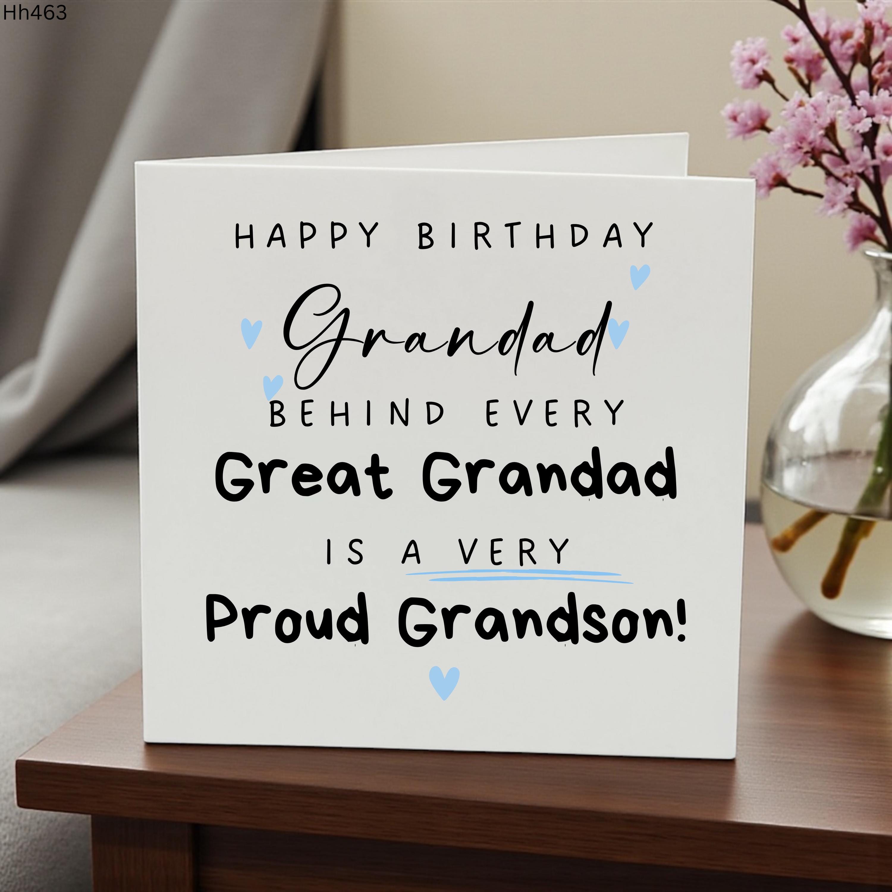 Grandad Birthday Card from Grandson, Heartfelt Grandad Birthday Card, Special Grandfather Card, Family Birthday Gift