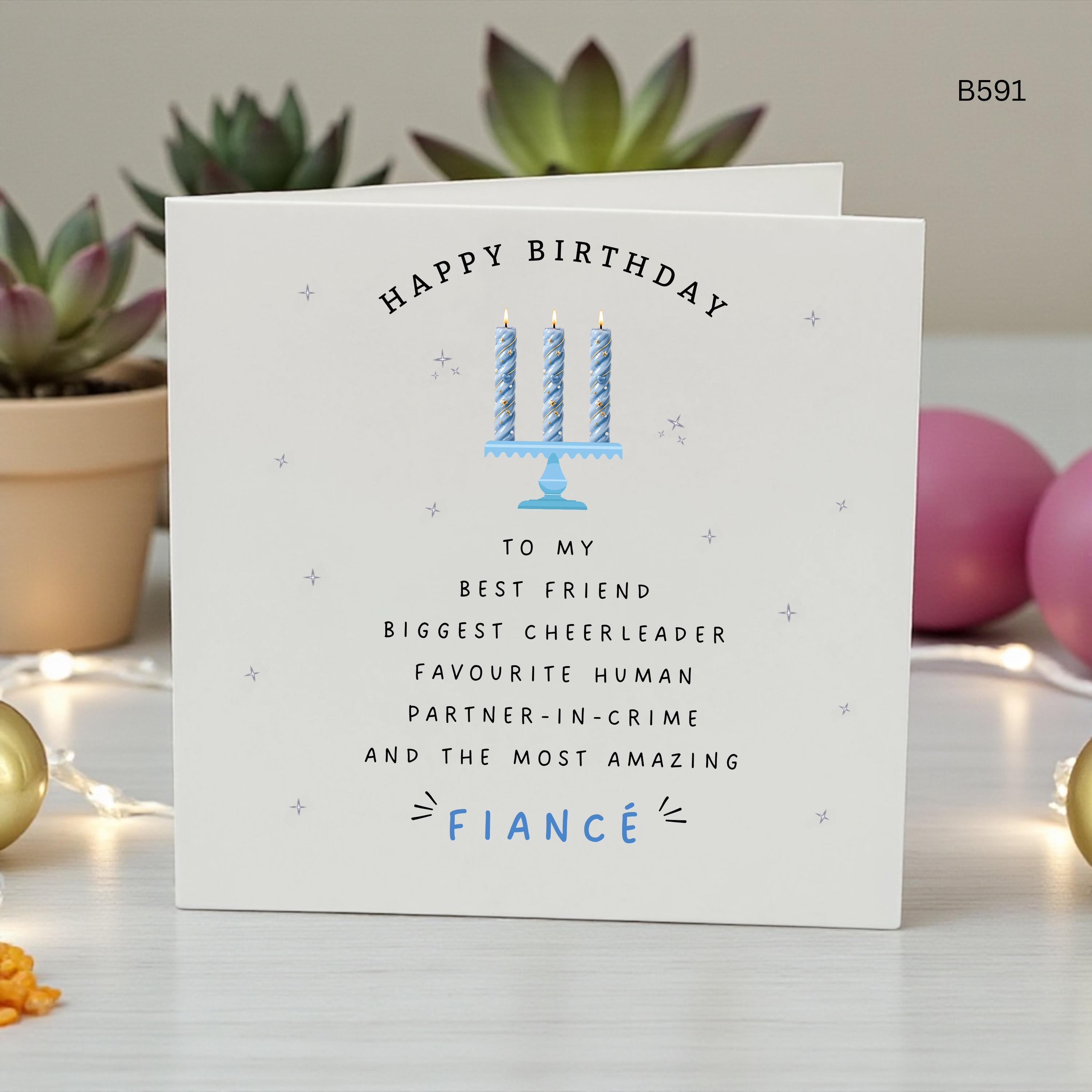 Personalised Fiancé Birthday Card, Romantic Birthday Card For Fiance, Happy Birthday Fiancé, Future Husband Birthday Card, Love Card For Him