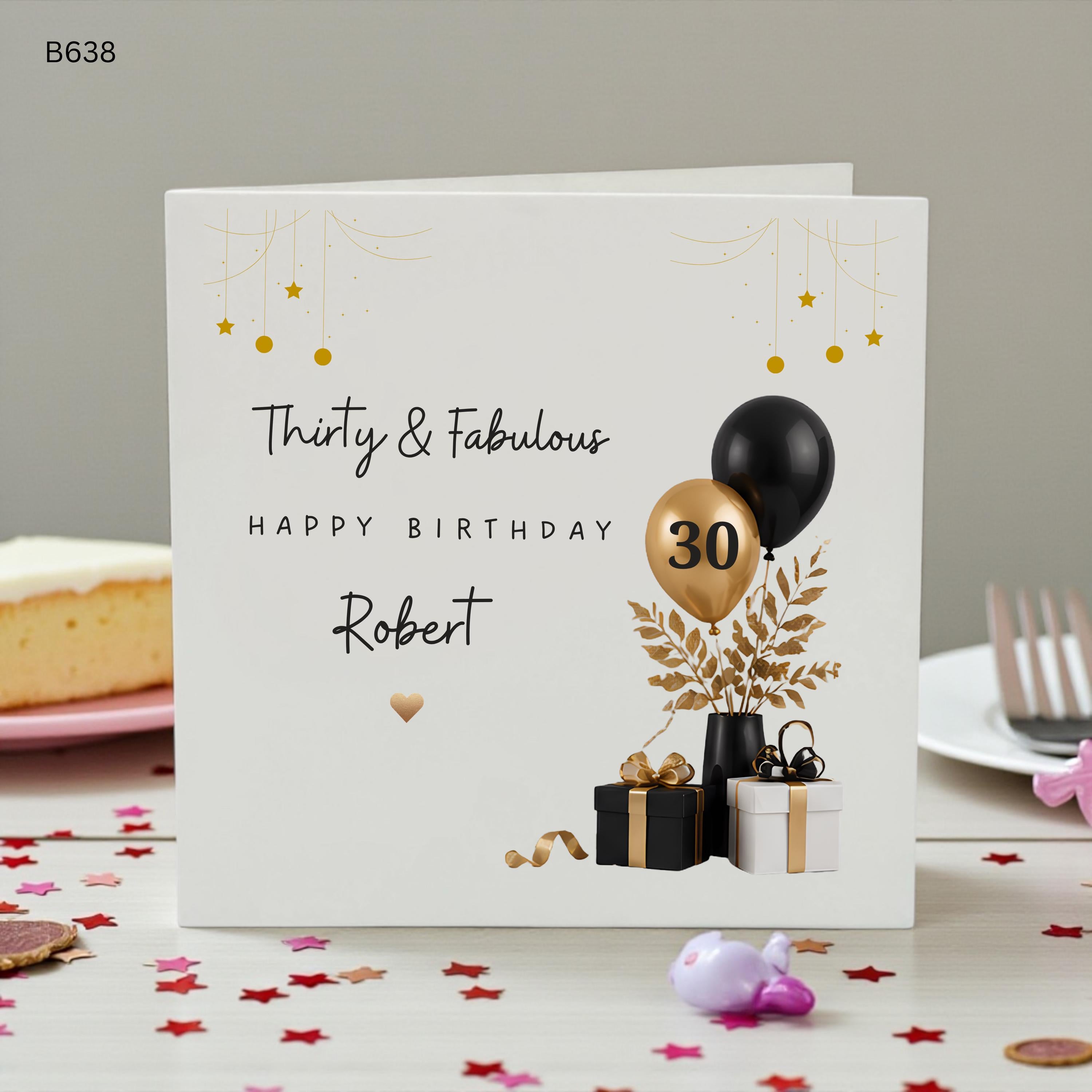 Personalised 30th Birthday Card for Him, Happy 30th Birthday Card, Custom Name 30th Birthday Gift, Thirty and Fabulous Birthday Card for Men
