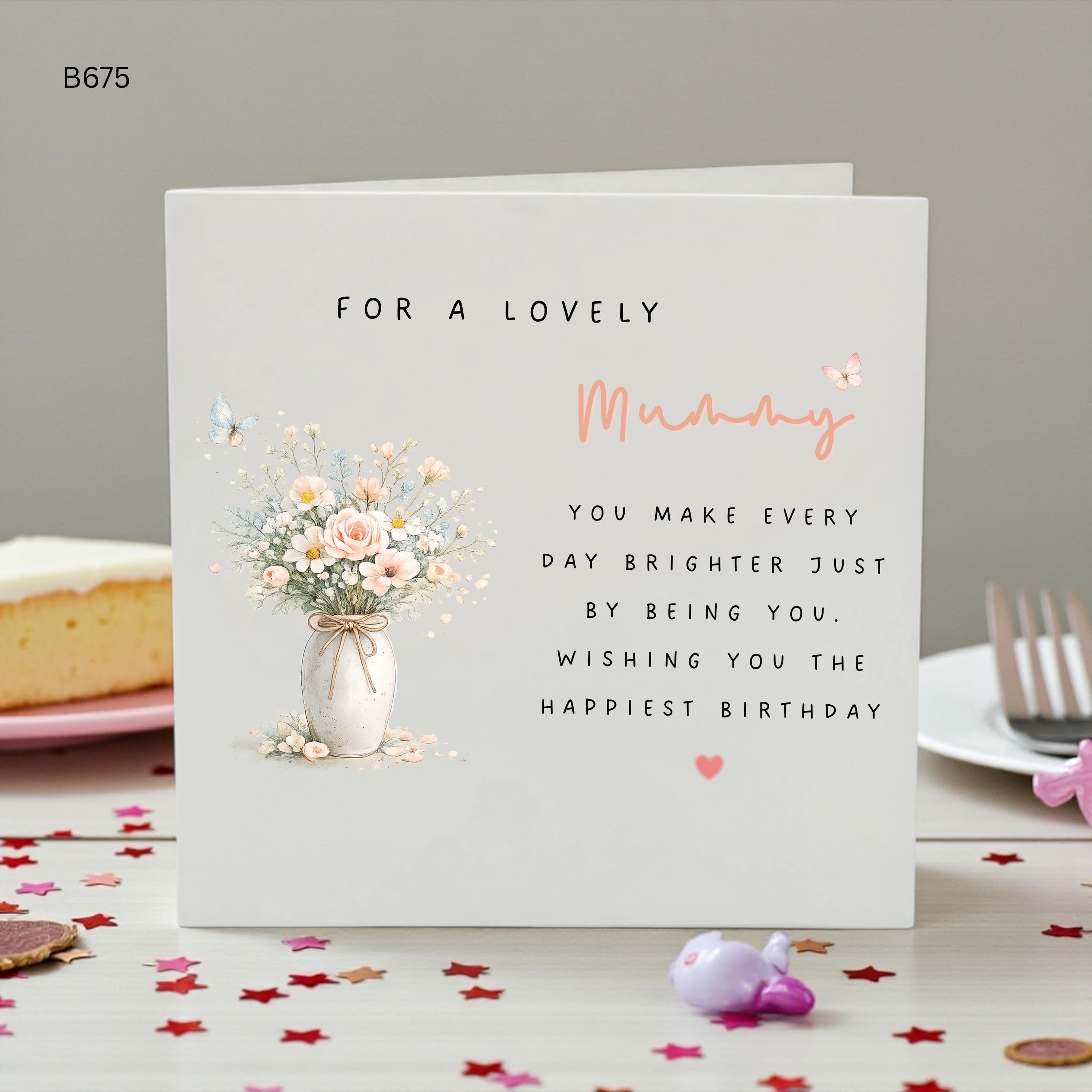 Personalised Mummy Birthday Card, Happy Birthday Mum Card, Floral Birthday Card for Mother, Special Mum Birthday Gift, Keepsake Birthday