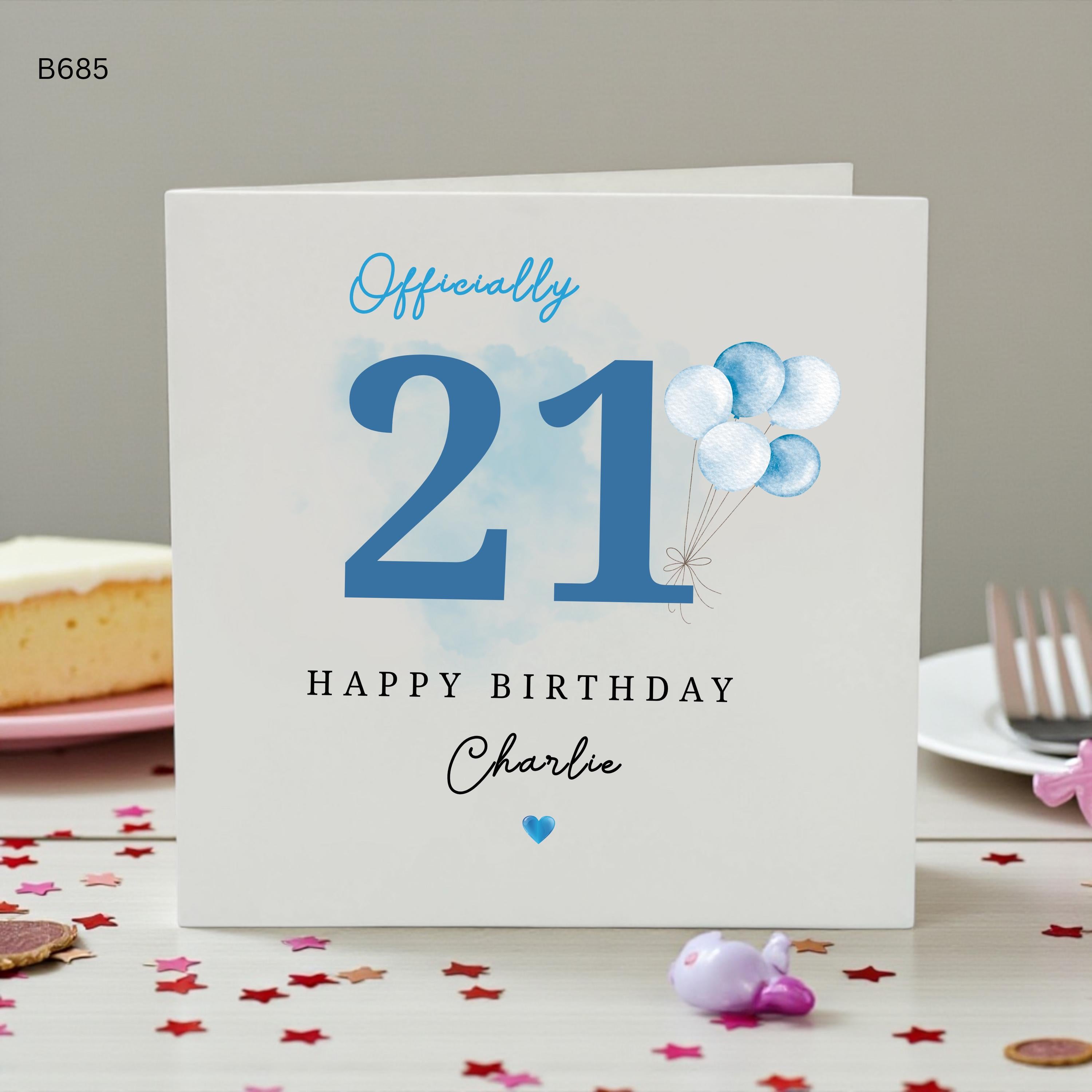 Personalised 21st Birthday Card for Him, Custom Name 21st Birthday Card, Officially 21 Birthday Card, Son Grandson Nephew Milestone Birthday